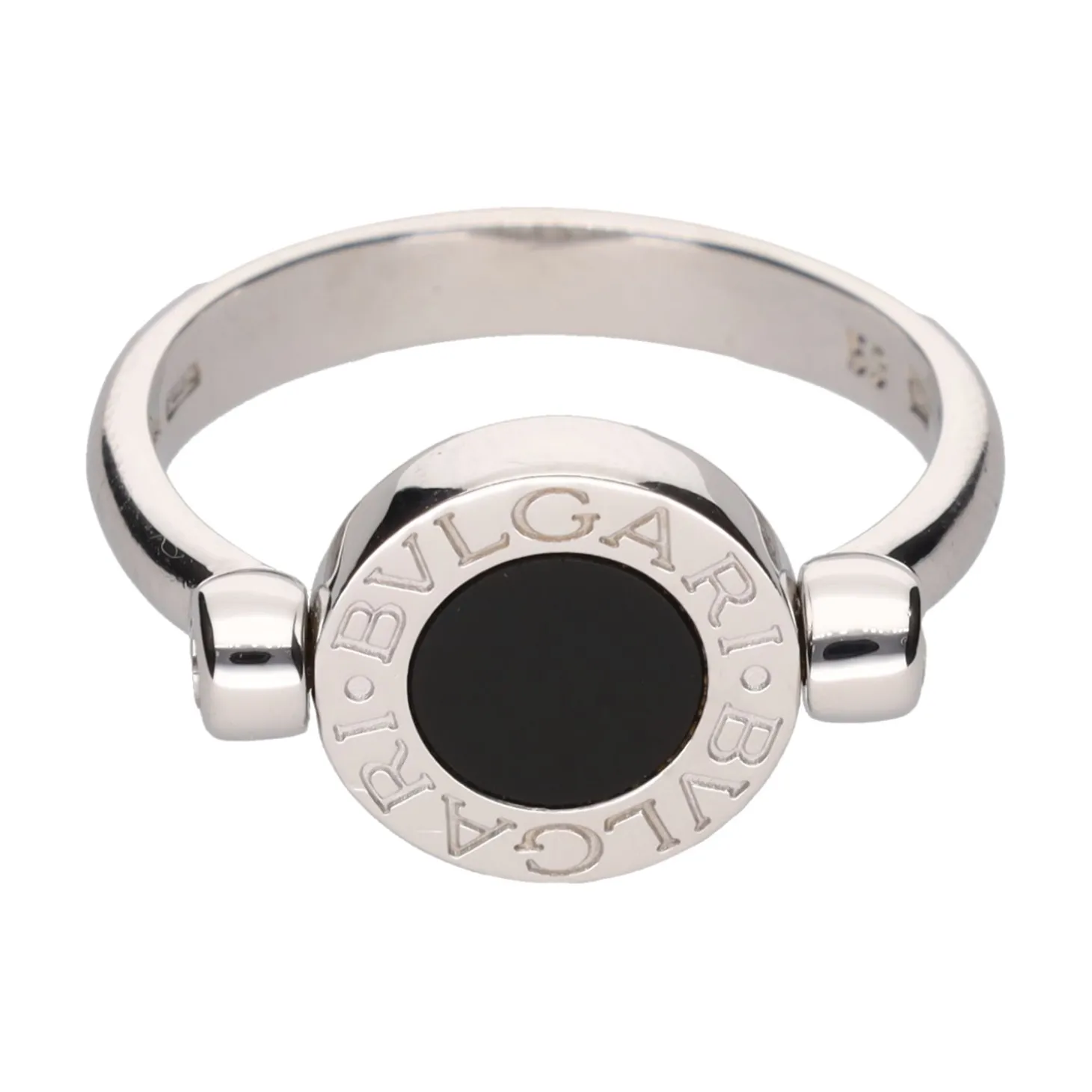 ANILLOS / SORTIJAS Sortija bulgari bulgari en oro blanco con onix y brillantes. Talla 53.