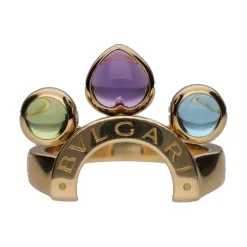 ANILLOS / SORTIJAS Sortija bulgari en oro amarillo y piedras de color. Talla 17.