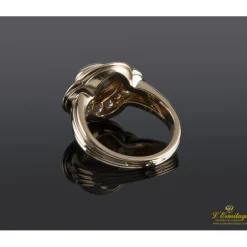 ANILLOS / SORTIJAS Sortija cartier antigua oro amarillo zafiro cabuchón y diamantes.