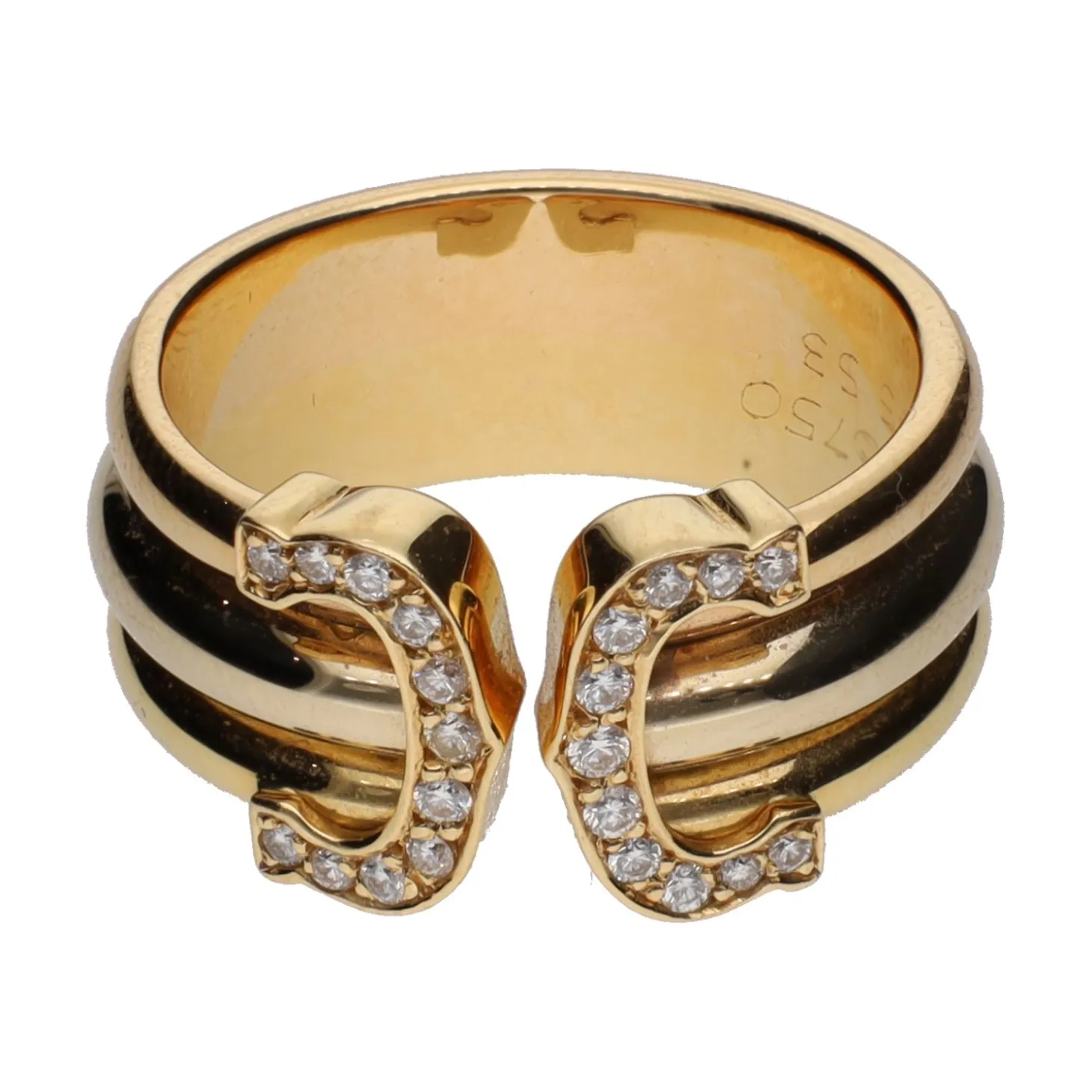 ANILLOS / SORTIJAS Sortija c de cartier en oro amarillo y oro blanco con brillantes. Talla 53.
