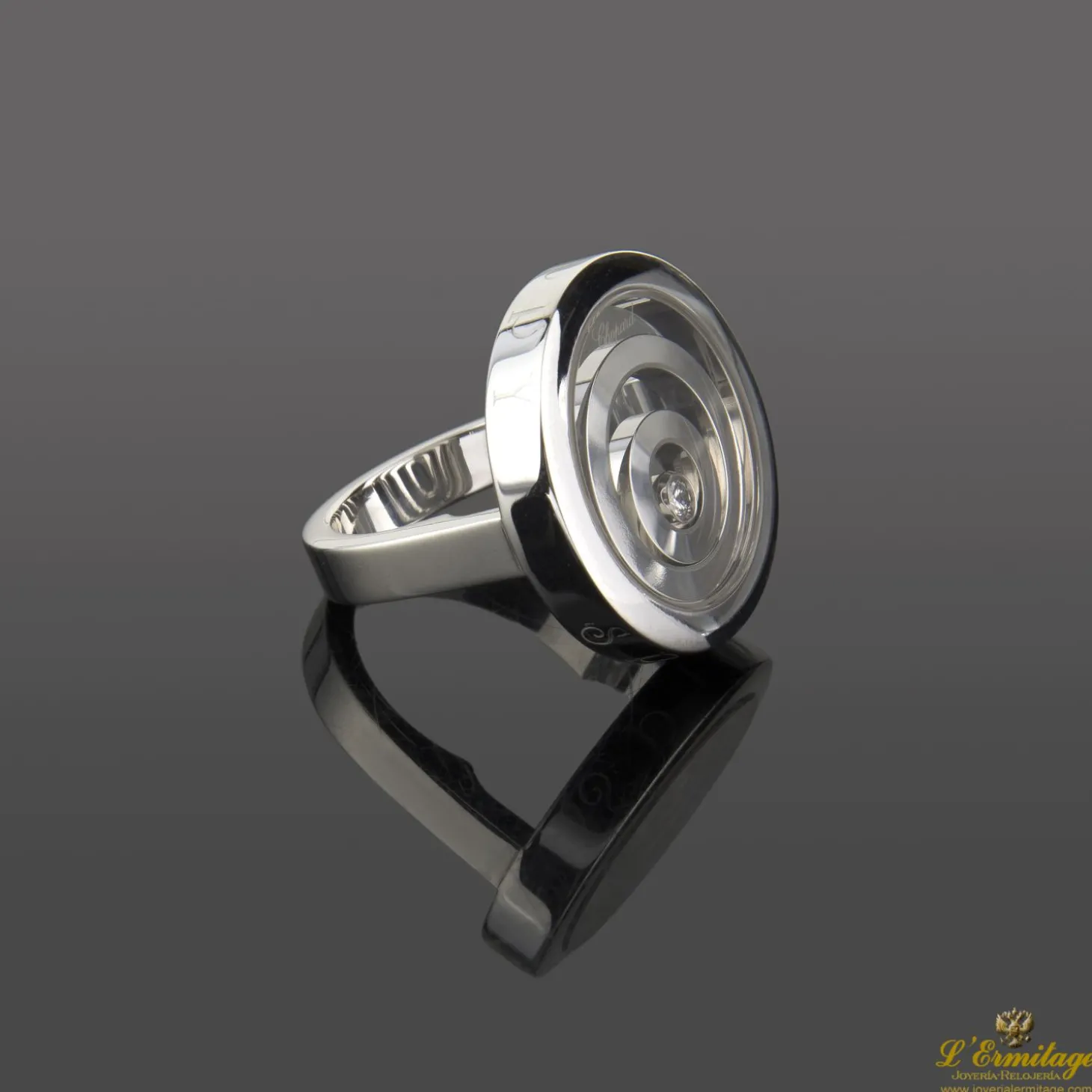 ANILLOS / SORTIJAS Sortija chopard happy spirit oro blanco y diamante.