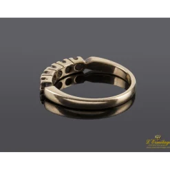ANILLOS / SORTIJAS Sortija cinquillo antigua oro amarillo y circonitas. Talla nº: 14 talla nº14.