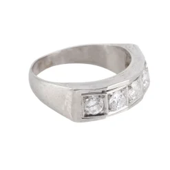 ANILLOS / SORTIJAS Sortija cinquillo oro blanco y diamantes. Talla nº:12