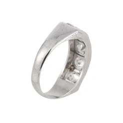 ANILLOS / SORTIJAS Sortija cinquillo oro blanco y diamantes. Talla nº:12
