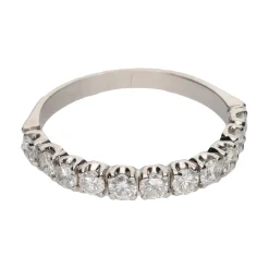 ANILLOS / SORTIJAS Sortija cintillo en oro blanco con brillantes. Talla 17.