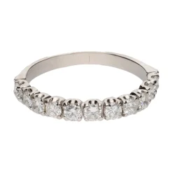 ANILLOS / SORTIJAS Sortija cintillo en oro blanco con brillantes. Talla 17.