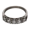 ANILLOS / SORTIJAS Sortija cinquillo en oro blanco con brillantes. Talla 14.