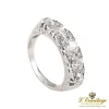 ANILLOS / SORTIJAS Sortija cinquillo en oro blanco con diamantes naturales. Talla 10.