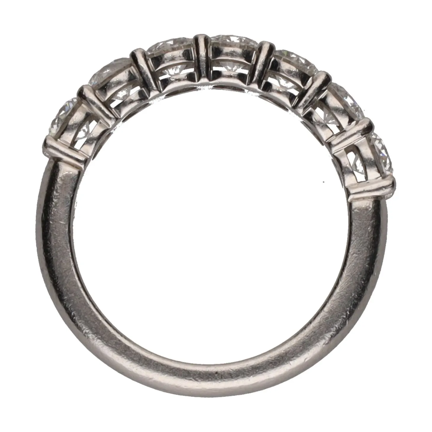 ANILLOS / SORTIJAS Sortija cintillo tiffany en platino y brillantes. Talla 6.