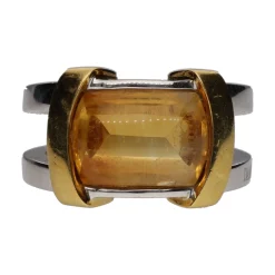 ANILLOS / SORTIJAS Sortija damiani en oro amarillo y oro blanco con un citrino. Talla 15.