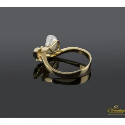 ANILLOS / SORTIJAS Sortija en oro amarillo con perla y brillantes.