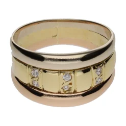 ANILLOS / SORTIJAS Sortija en oro amarillo y circonitas. Talla 10.