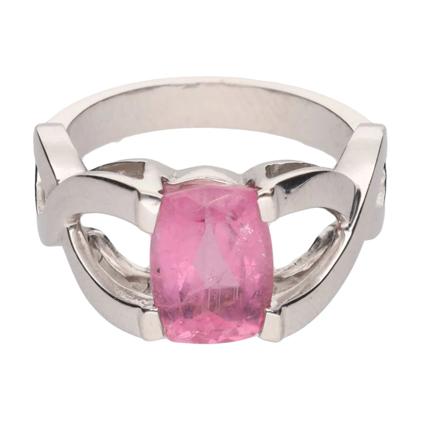 ANILLOS / SORTIJAS Sortija en oro blanco con topacio rosa.