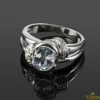 ANILLOS / SORTIJAS Sortija en oro blanco con un aguamarina y brillantes