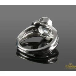 ANILLOS / SORTIJAS Sortija en oro blanco con un aguamarina y brillantes