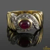ANILLOS / SORTIJAS Sortija en oro amarillo y oro blanco con un rubí y brillantes