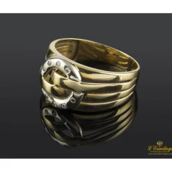 ANILLOS / SORTIJAS Sortija en oro amarillo y oro blanco con brillantes