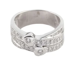 ANILLOS / SORTIJAS Sortija en oro blanco con brillantes. Talla 15.
