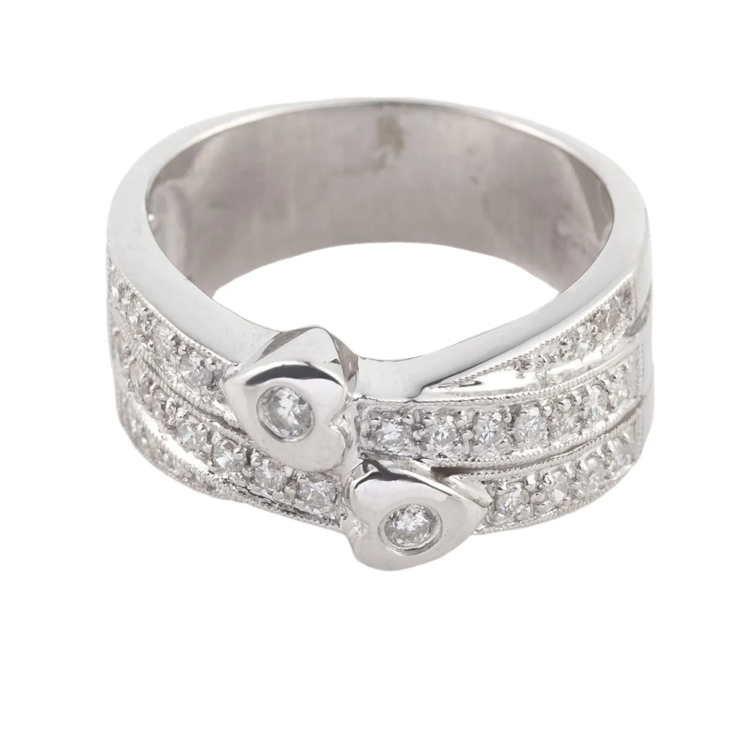 ANILLOS / SORTIJAS Sortija en oro blanco con brillantes. Talla 15.