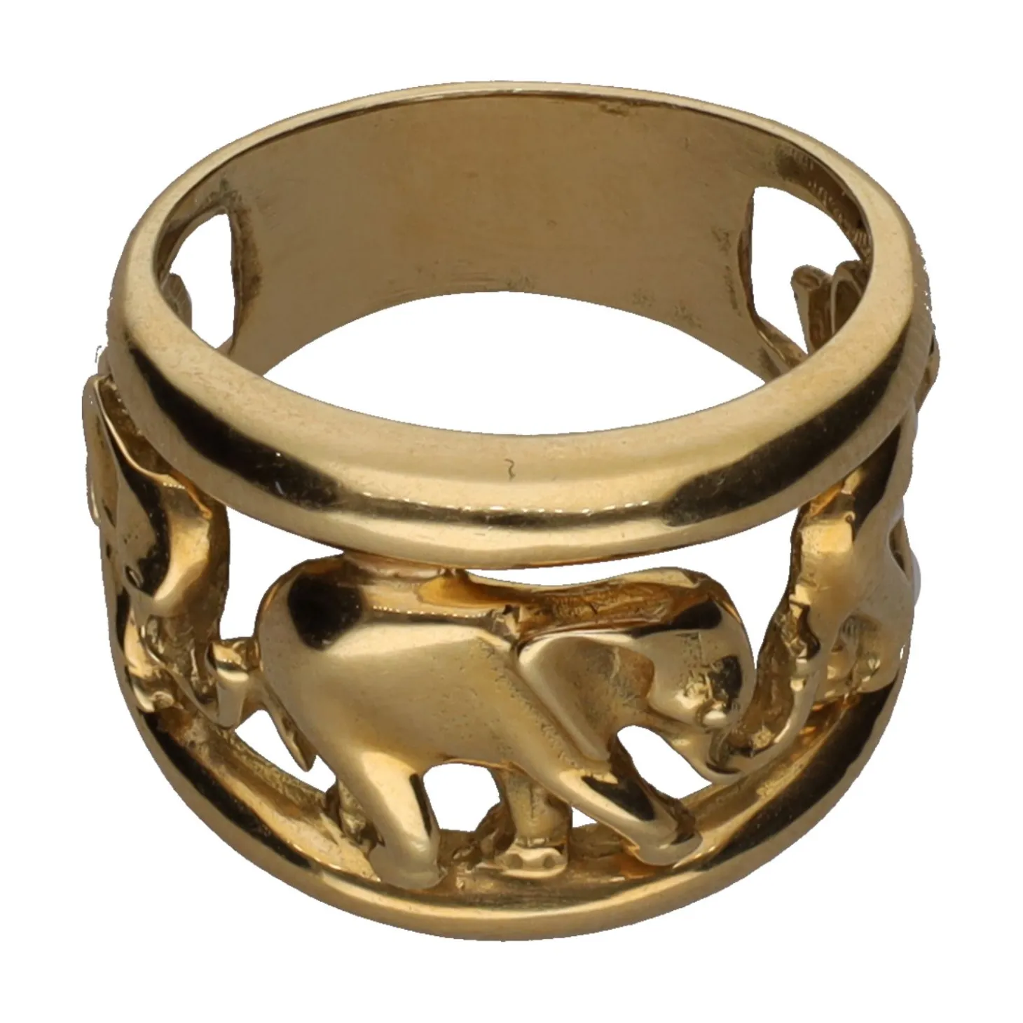 ANILLOS / SORTIJAS Sortija en oro amarillo y detalles con elefantes.