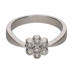 ANILLOS / SORTIJAS Sortija en oro blanco con brillantes. Talla 18.