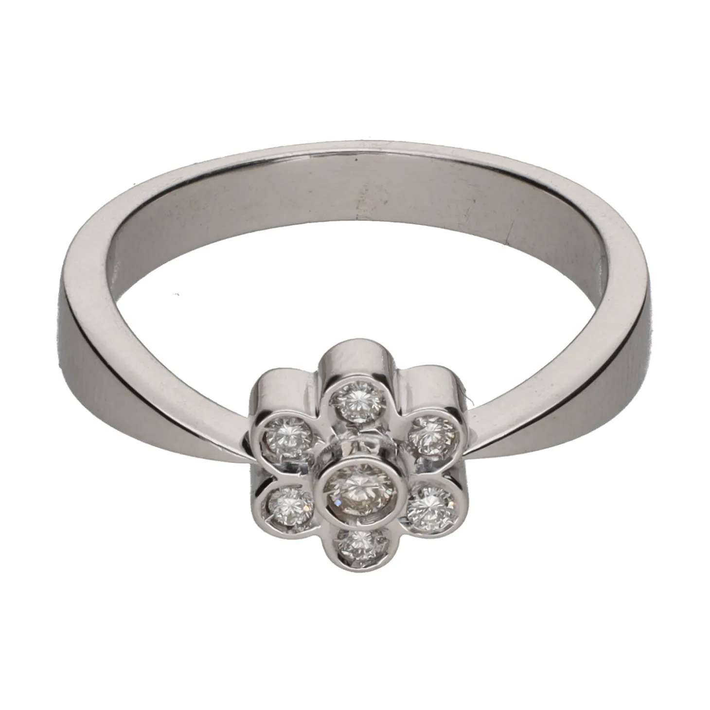 ANILLOS / SORTIJAS Sortija en oro blanco con brillantes. Talla 18.