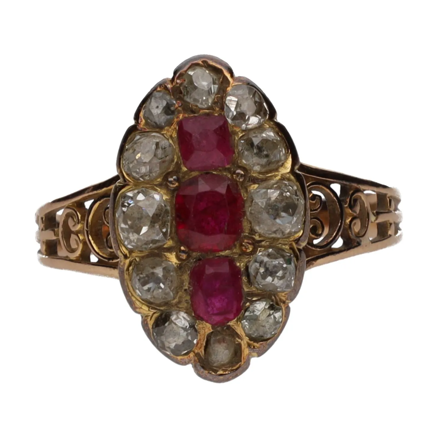 ANILLOS / SORTIJAS Sortija en oro amarillo con zafiro y brillantes. Talla 12.