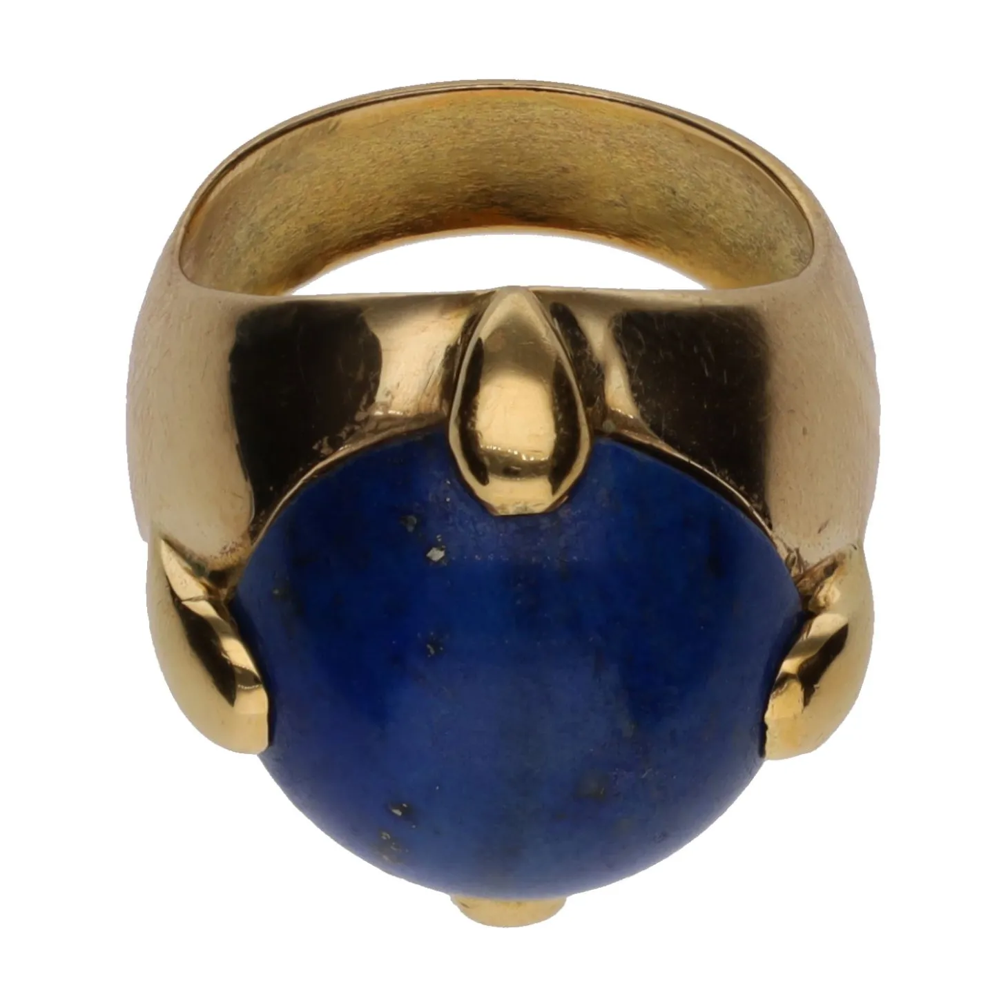 ANILLOS / SORTIJAS Sortija en oro amarillo con lapislázuli. Talla 13.