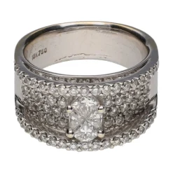 ANILLOS / SORTIJAS Sortija en oro blanco y diamantes. Talla 17.