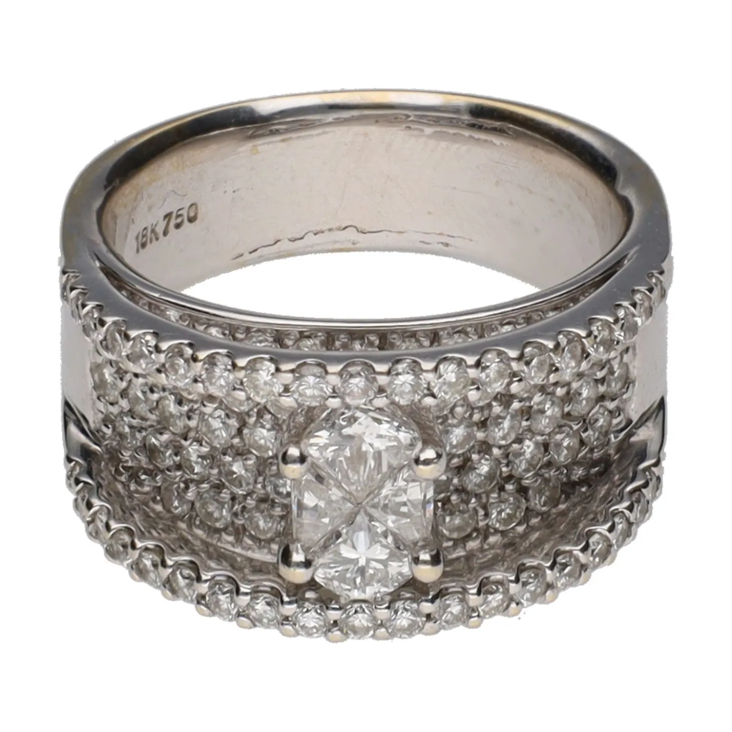 ANILLOS / SORTIJAS Sortija en oro blanco y diamantes. Talla 17.