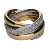 ANILLOS / SORTIJAS Sortija en oro blanco y oro amarillo con brillantes. Talla 13.
