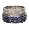 ANILLOS / SORTIJAS Sortija en oro blanco con zafiros y brillantes. Talla 15.