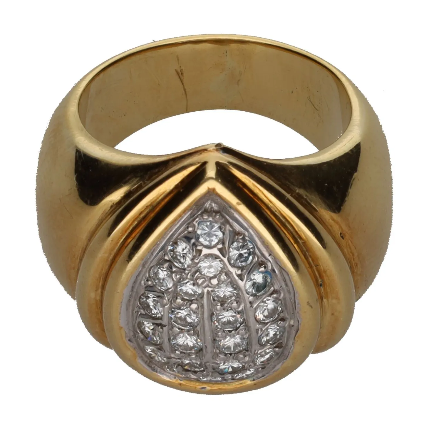 ANILLOS / SORTIJAS Sortija en oro amarillo con cuajado de brillantes. Talla 9.