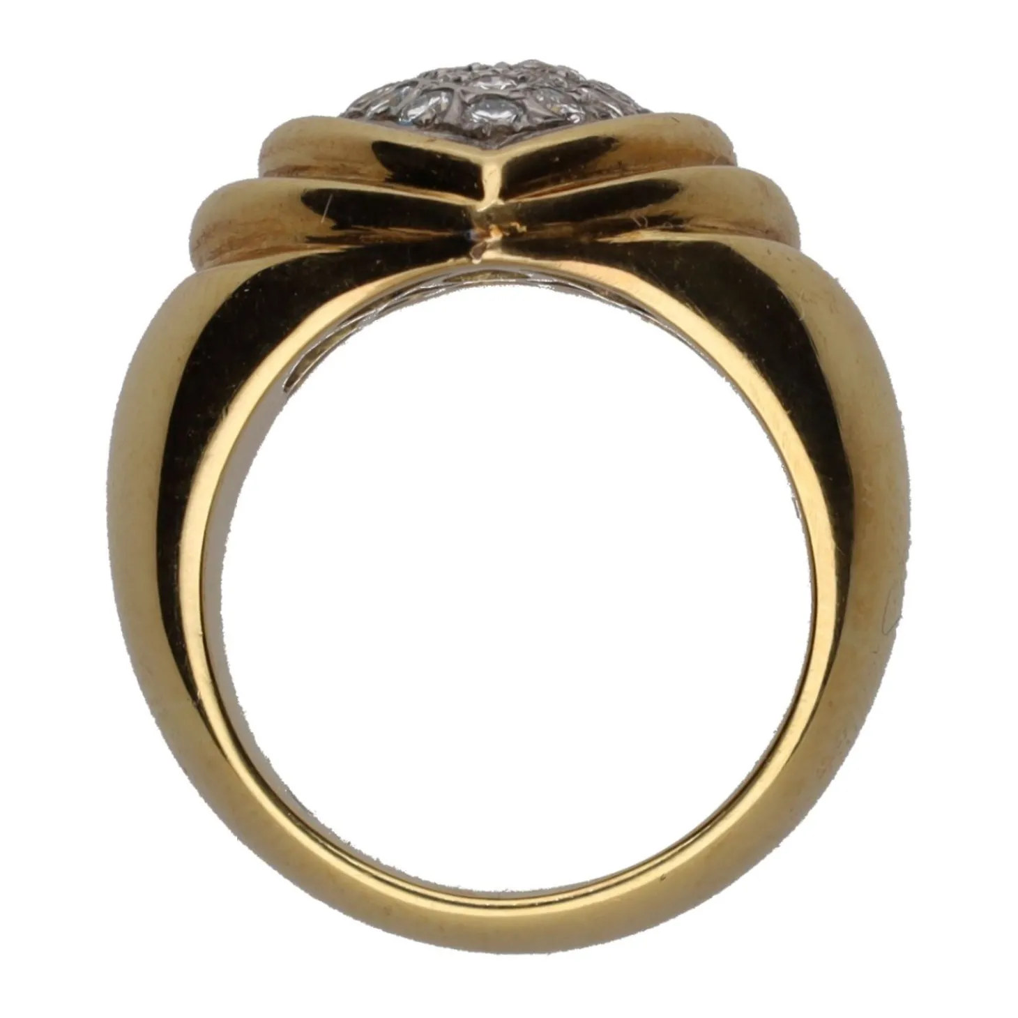 ANILLOS / SORTIJAS Sortija en oro amarillo con cuajado de brillantes. Talla 9.