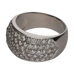 ANILLOS / SORTIJAS Sortija en oro blanco con pavé de brillantes. Talla 14.