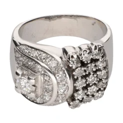 ANILLOS / SORTIJAS Sortija en oro blanco con brillantes. Talla 16.