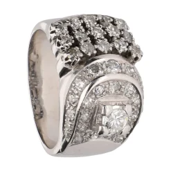 ANILLOS / SORTIJAS Sortija en oro blanco con brillantes. Talla 16.