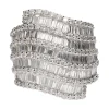 ANILLOS / SORTIJAS Sortija en oro blanco con diamantes naturales. Talla 11.