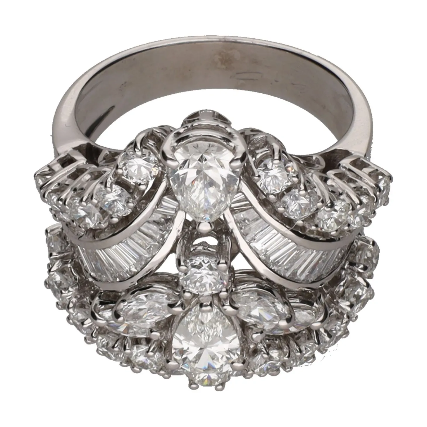 ANILLOS / SORTIJAS Sortija en oro blanco con diamantes. Talla 17.