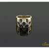 ANILLOS / SORTIJAS Sortija firmada por yanes en oro amarillo con zafiros y brillantes.