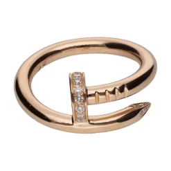 ANILLOS / SORTIJAS Sortija juste un clou de cartier en oro rosa con brillantes. Talla 51.