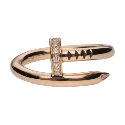 ANILLOS / SORTIJAS Sortija juste un clou de cartier en oro rosa con brillantes. Talla 51.