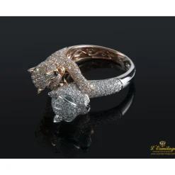ANILLOS / SORTIJAS Sortija leopardos oro blanco y oro rosa con cuajado de diamantes.