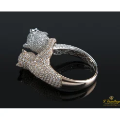 ANILLOS / SORTIJAS Sortija leopardos oro blanco y oro rosa con cuajado de diamantes.