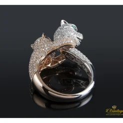 ANILLOS / SORTIJAS Sortija leopardos oro blanco y oro rosa con cuajado de diamantes.