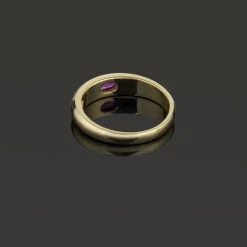 ANILLOS / SORTIJAS Sortija media caña oro amarillo y rubí