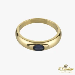 ANILLOS / SORTIJAS Sortija media caña oro amarillo y zafiro
