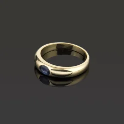 ANILLOS / SORTIJAS Sortija media caña oro amarillo y zafiro