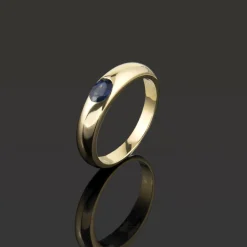 ANILLOS / SORTIJAS Sortija media caña oro amarillo y zafiro