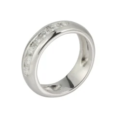 ANILLOS / SORTIJAS Sortija media alianza oro blanco y diamantes. Talla nº: 15